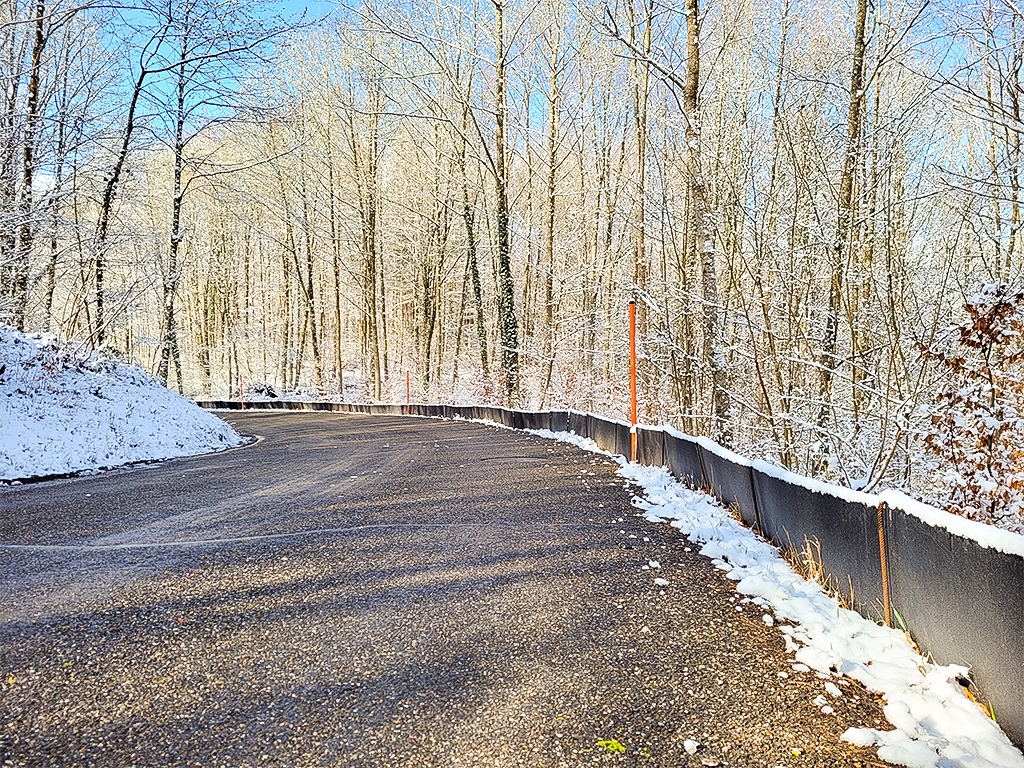 Amphibienzaun in Hedingen im Schnee